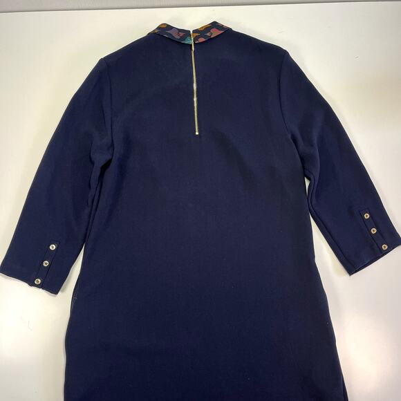NWT Ted Baker Small Colour By Numbers Delphin Shift Dress Navy Print Collar - Picture 8 of 16